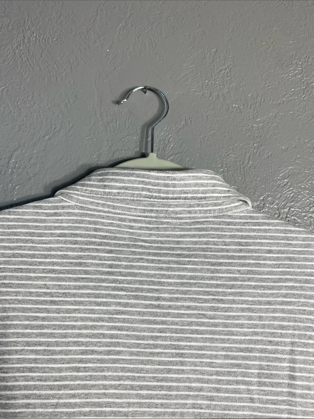 J.Crew Slub Cotton Striped Polo Shirt Men's L Gray Short Sleeve Pocket